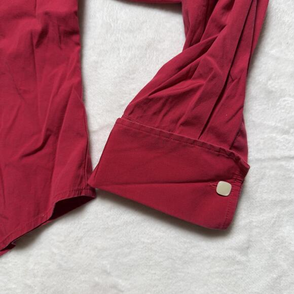 Talbots Dark Pink Button Down Shirt Y2K Office Siren Preppy - Picture 8 of 8